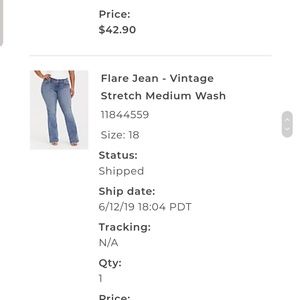 Torrid flare jean vintage wash 18S